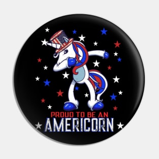 Dabbing Unicorn 4th of July- Pin