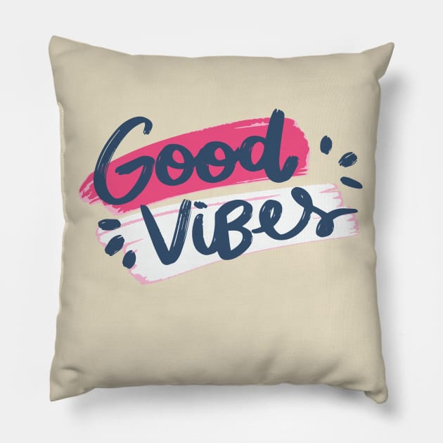 Good Vibes Pillow by noppo