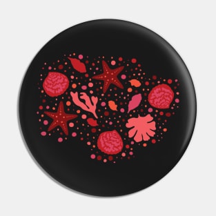 Ocean lover with Our Ocean-Inspired Red and Black Aesthetic, sea coral, sealife, red hues, orange, dark Pin