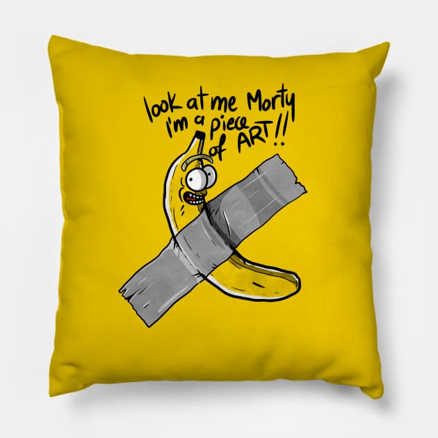 Banana Duct tape on the shirt Pillow by A Comic Wizard