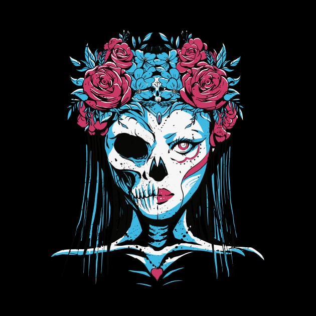 Dia de los Muertos Skeleton Bride Day of the Dead Girl by SLAG_Creative