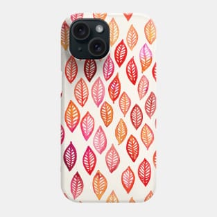 Watercolor Leaf Pattern in Autumn Colors Phone Case