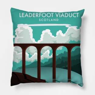 Leaderfoot Viaduct Scotland travel poster Pillow