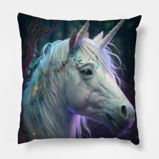 Unicorn Animal Portrait Painting Wildlife Outdoors Adventure Pillow