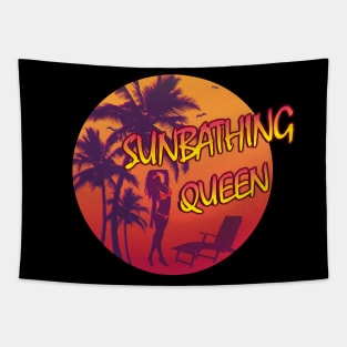 Retro 80's Sunbathing Queen Tapestry