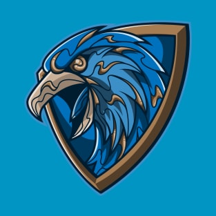 shield of the smart eagle bronze and blue T-Shirt