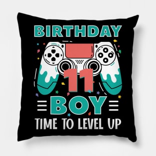 11th Birthday Boy Gamer Funny B-day Gift For Boys kids toddlers Pillow