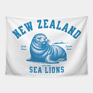 Sea lions from New Zealand, pancake rocks Tapestry