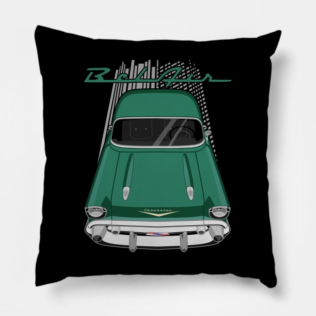 Chevrolet Bel Air 1957 - sherwood green Pillow by V8social