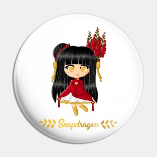 Snapdragon Flower Girl Pin