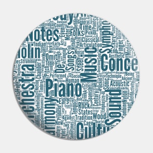 Melody Music Orchestra Silhouette Shape Text Word Cloud Pin