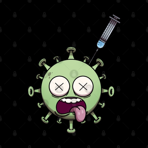 Dead Corona Virus Character Injected With Vaccine by TheMaskedTooner