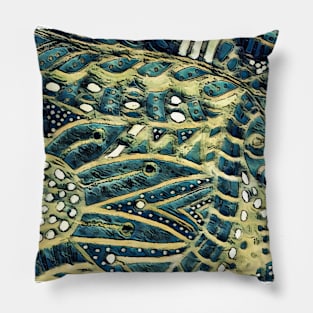 Green modern mosaic print Pillow