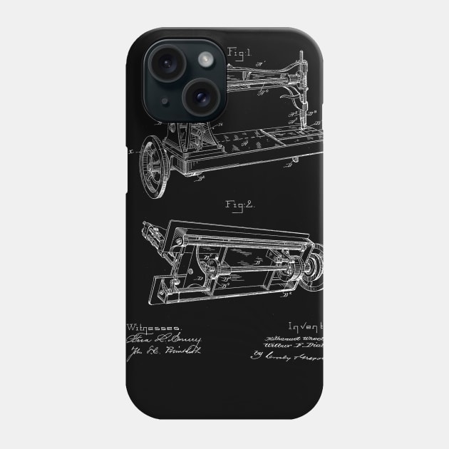 Sewing Machine Vintage Patent Drawing Phone Case by TheYoungDesigns