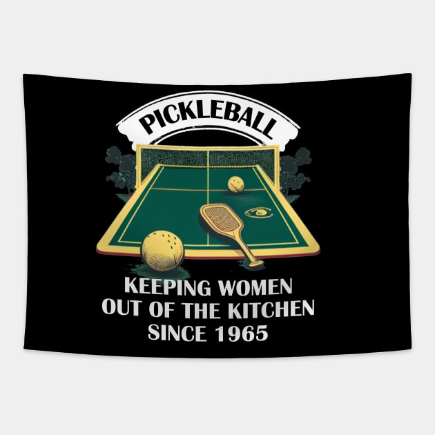 Funny Pickleball Kitchen - Feminist Kitchen Tapestry by TriHarder12