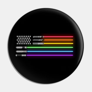 LGBT Lights Swords American Flag Gift Pin