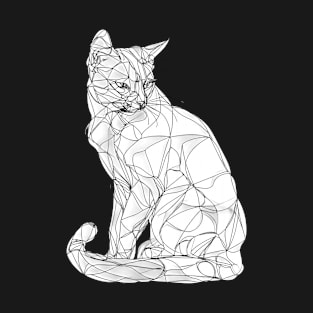 Geometric Cat Art T-Shirt