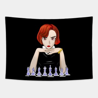 beth harmon the master in chess ecopop Tapestry