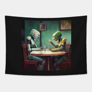 Robots in the cafe series Tapestry