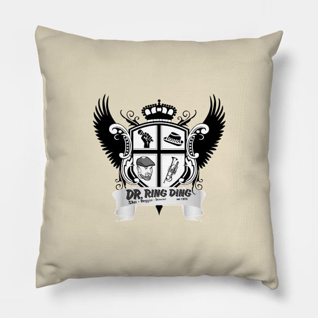 Dr. Ring Ding Crest Pillow by ringdingofficial