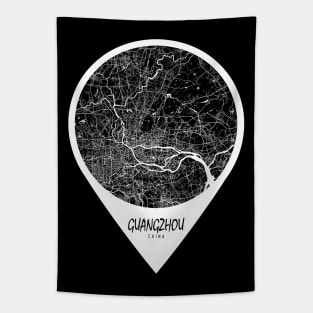 Guangzhou, China City Map - Travel Pin Tapestry