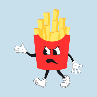 Retro French Fries Angry Face T-Shirt