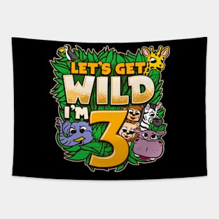 Let's Get Wild I'm 3 - Birthday Party Gift Tapestry