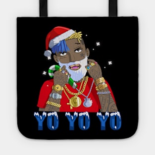 Black Santa Claus Gangster Christmas Tote