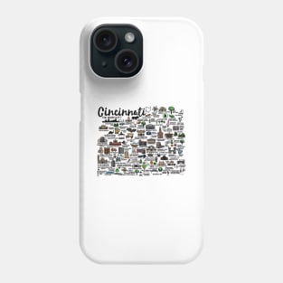 Cincinnati Ohio Map Phone Case