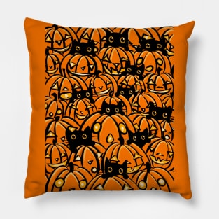 Black Cats and Jack O Lanterns Pillow