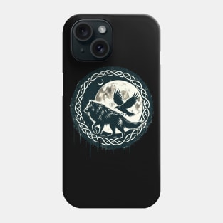 Wolf and Raven Celtic Phone Case