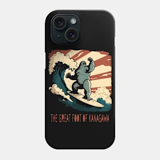 Great Foot Off Kanagawa With American Flag | Cool Big Foot Phone Case