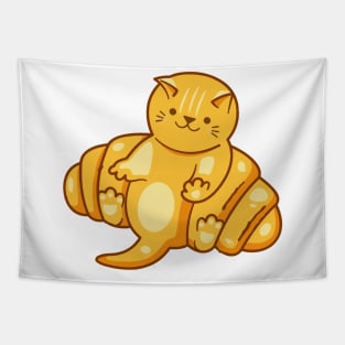 Kawaii Croissant Kitten Cat Lover Tapestry