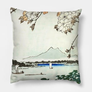 Japanese landscape art Sumida River Japanese art Pillow