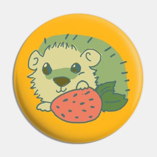 Hedgehog With Strawberry Pin