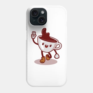 Coffee cup cartoon character Phone Case