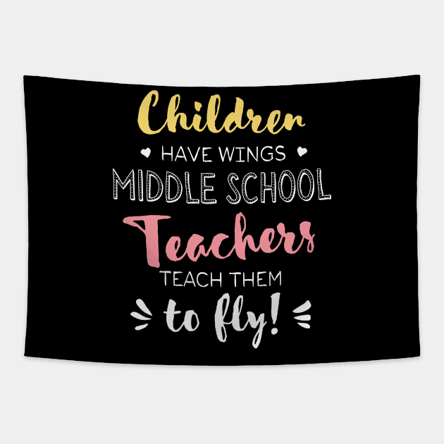 Middle School Teacher Gifts - Beautiful Wings Quote Tapestry by BetterManufaktur
