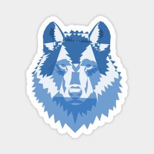 Geometric Blue Wolf Magnet