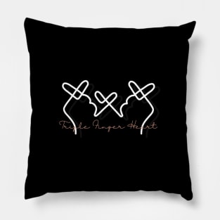 Triple Finger Heart - line art Pillow