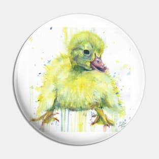 DUCKLING watercolor portrait Pin