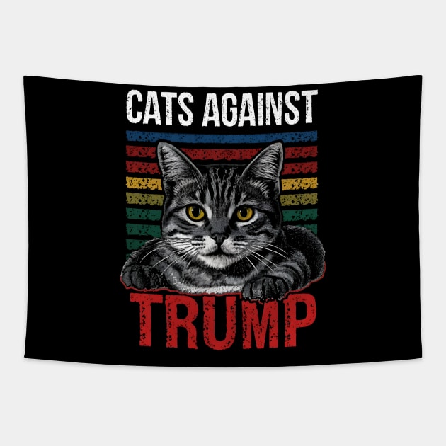 Funny Cats Against Trump Tapestry by SimpliPrinter