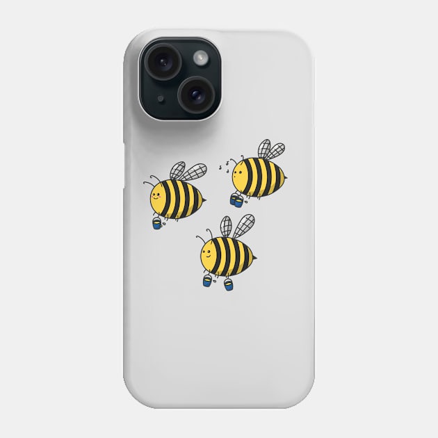 Happy bees with honey Phone Case by Polikarp308