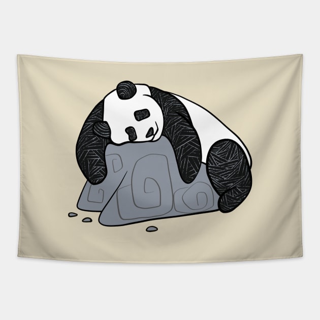 Cute Panda with Unique ornaments Tapestry by Caving Designs