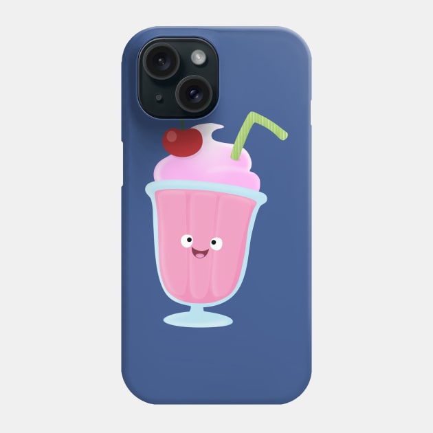 Cute strawberry ice cream sundae cartoon Phone Case by FrogFactory