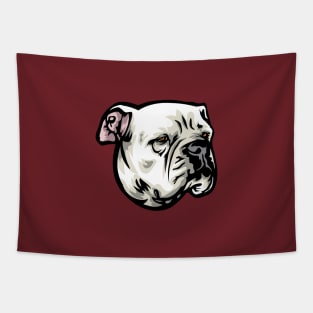 American Bulldog Portrait Drawing Tapestry