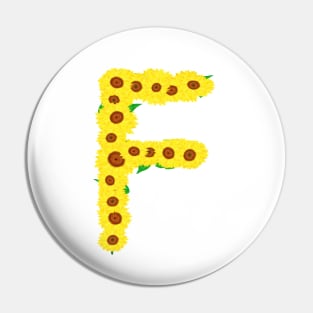 Sunflowers Initial Letter F (White Background) Pin