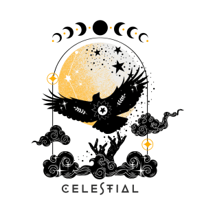 Celestial spirit animal crow T-Shirt