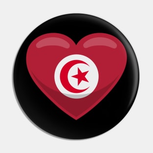 Tunisia Flag Heart Pin