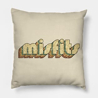 Misfits // Vintage Rainbow Typography Style // 70s Pillow