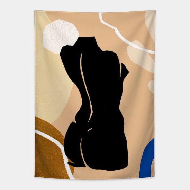 Women Illustrations Abstract Artistic Shapes Tapestry by NJORDUR